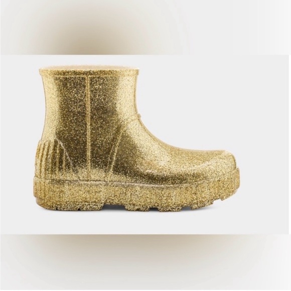 UGG Drizlita Glittery Gold Rain Boots - size 6